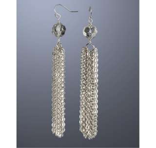 Kenneth Jay Lane silver Bling Chain drop earrings