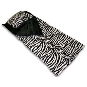   by 65 Sleeping Bag with Attached Pillow, Black/White