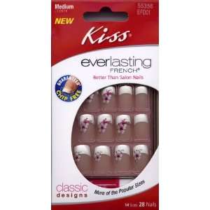  Kiss Nails Everlasting French Medium   Decorated (2 Pack 
