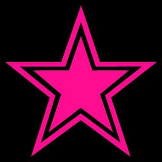 Pink Cowboys Star 6 inch Logo Decal Auto Window Sticker  