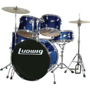  Ludwig Accent Combo with Zildjian ZBT Cymbal Set Blue 