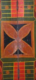   Folk Art Hand Painted 2  Sided Checker / Parcheesi Game Board  