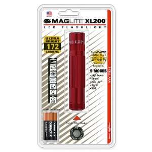  Maglite XL200 LED Flashlight, Red