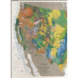  Geologic Map of the United States Gloss Laminated (West 