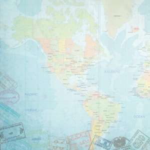   Paper 12X12 World Travel Western Hemisphere Map