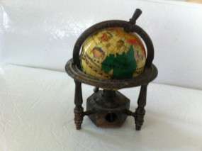 Vintage Japan World Globe Pencil Sharpener Stand  