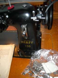 PFAFF SEWING MACHINE vintage Pfaff 130 with cabinet and extras look 