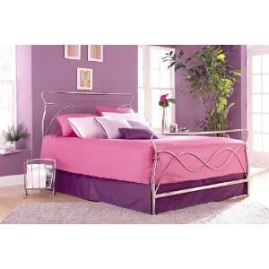  Wave Quicksilver Finish Full Size Iron Metal Bed