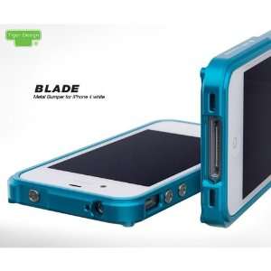  Tender Blue Aluminium Blade Metal Bumper Case for iPhone 4 