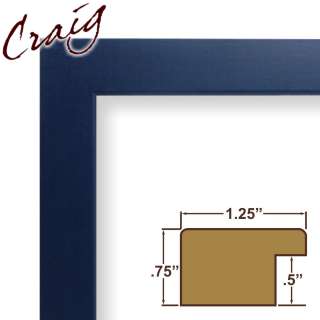 Picture Frame Smooth Blue 1.25 Wide Complete New Frame (26025)  