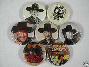 Hopalong Cassidy old cowboy 7 NEW Pinbacks Buttons E  