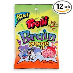 Trolli Brain Surge, 4 Ounce (Pack of 12)  Grocery 