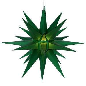 14 Lighted Green Moravian Star Hanging Christmas Light 