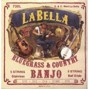  La Bella Banjo 5 String Light Stainless Steel Wound, .010 