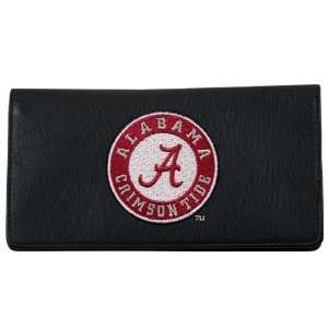  Alabama Crimson Tide Black Leather Embroidered Checkbook 