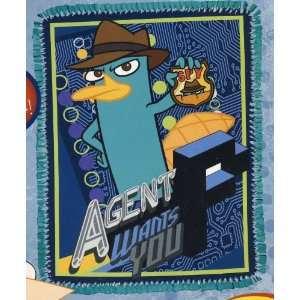   and Ferb Agent Perry No Sew Fleece Throw Kit Arts, Crafts & Sewing