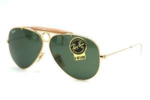  RAY BAN Sunglasses SHOOTER RB 3138 001 Gold Green Authentic Aviator 