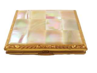 Vintage Mother Of Pearl American Beauty Compact 1940S  
