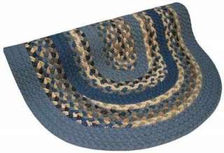 Thorndike Mills Light Dark Blue Wool Braided Rug  
