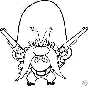 Yosemite Sam Vinyl Graphic Decal Car Window Sticker  