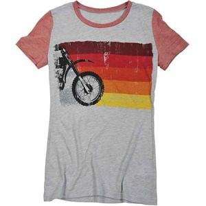   Lee Designs Womens Retro Pit T Shirt   Small/Grey/Red Automotive