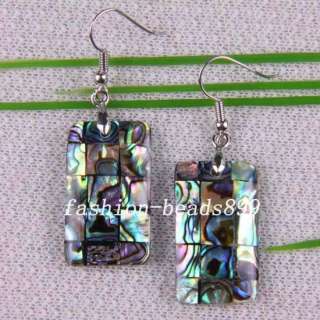New Zealand Abalone Shell Beads Dangle Earrings U171  