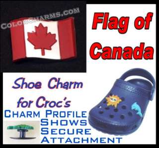 Shoe Doodles CANADA FLAG Shoe Charm f/a Clogs w/ Holes  