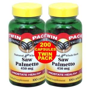 Saw Palmetto 450 mg, 200 Capsules   Spring Valley  