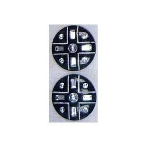  Rhinestone Buttons 25mm Black & Silver (3 Pack): Pet 