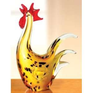    10h Handcrafted Art Glass Rooster Figurine