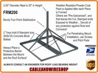 Non Penetrating Roof Mount 30 inch Mast with 2.00 O.D.  
