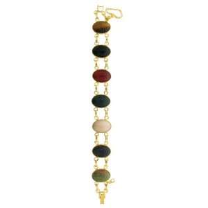   Womens Gold Tone Semi Precious Scarab Bracelet # 2250GB Jewelry
