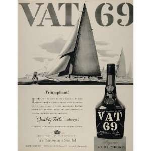  1934 Ad VAT 69 Scotch Whisky Whiskey Yacht Cup Race 