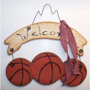  ABC Products   Primitive Style ~ Wood   3 Basketballs on 