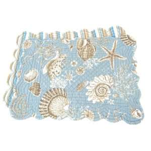  Natural Shell Scallop Quilted Placemat, Set of 4