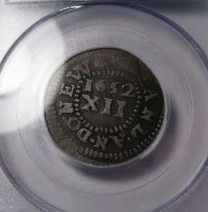 1652 Pine Tree Shilling Small Planchet PCGS Certified F/VF, 67.9 Grams 