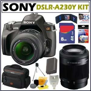 Sony DSLR Alpha DSLR A230Y 10.2MP Digital SLR Camera With 18 55 & 55 