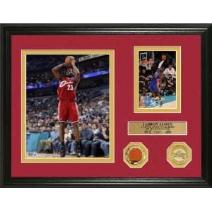 Lebron James 2008 NBA ALL STAR GAME USED BALL AND GOLD COIN PHOTO MINT