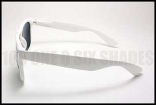 80S RETRO Sunglasses Mirror Lens Shades for Men & Women WHITE New 