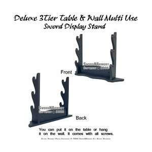 Deluxe 3 Tier Table & Wall Multi Use Sword Display Stand:  