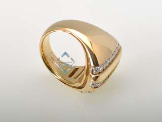Damiani 18K Yellow Gold Diamond Ring  