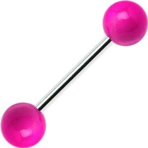  Hot Pink Neon Barbell Tongue Ring Jewelry
