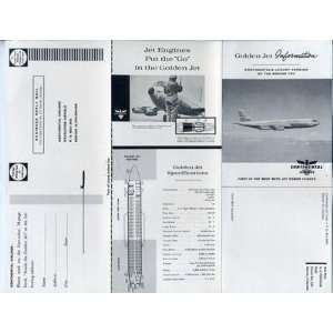  Continental Airlines Golden Jet Information Brochure 707 
