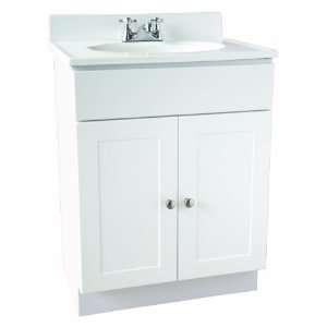   by 18 Inch Bath In A Box Fully Assembled 2 Door Vanity and Top, White