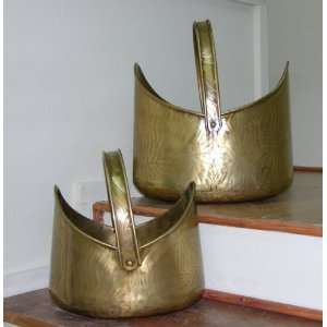  Set of 2 Containers with Shuttle Style in Antique Brass 