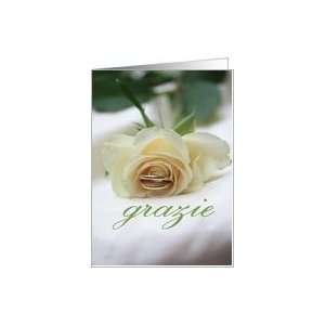  white rose wedding thank you  italian Card: Health 