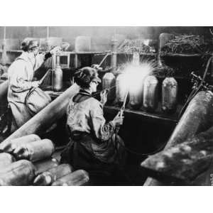  Women Workers Welding and Making Bombs in a Bomb Factory 
