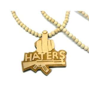   Wooden Haters Pendant and 36 Inch Necklace Chain Good Quality Wood